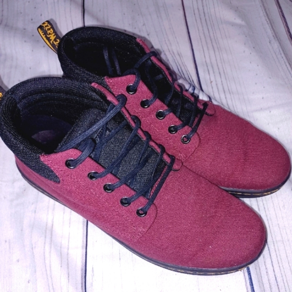 Dr. Martens cherry red. Maelly lightweight canvas boots size 10